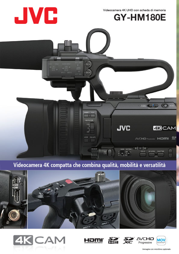 Videocamera 4K UHD GY-HM180E